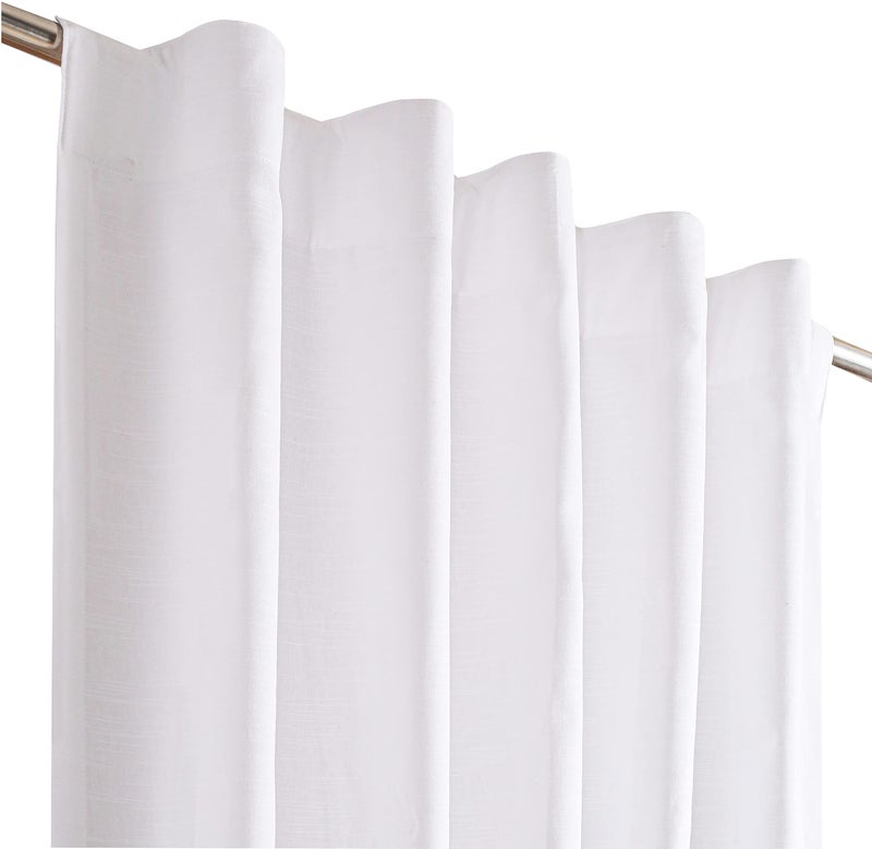 Light & Pro Lightnpro White Cotton Drapes 108 Inch Length - Set of 2 Tab Top Long Curtains for Living Room, Bedroom or Dining, 50x108 Light Filtering Farmhouse Curtain Panels, Soft & Breathable Window Treatment - Image 1